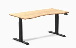 Desky Dual Ergo Edge Sit Stand Desk - Bamboo / 59.1 x 29.5 inches / Matte Black Desky Dual Ergo Edge Sit Stand Desk - Bamboo / 59.1 x 29.5 inches / Matte Black