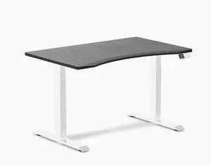 Desky Dual Ergo Edge Sit Stand Desk - Dark Bamboo / 47.2 x 29.5 inches / White Desky Dual Ergo Edge Sit Stand Desk - Dark Bamboo / 47.2 x 29.5 inches / White