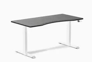 Desky Dual Ergo Edge Sit Stand Desk - Dark Bamboo / 59.1 x 29.5 inches / White Desky Dual Ergo Edge Sit Stand Desk - Dark Bamboo / 59.1 x 29.5 inches / White