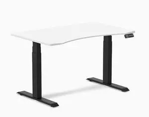 Desky Dual Ergo Edge Sit Stand Desk - White / 47.2 x 29.5 inches / Matte Black Desky Dual Ergo Edge Sit Stand Desk - White / 47.2 x 29.5 inches / Matte Black