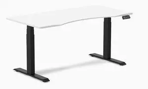 Desky Dual Ergo Edge Sit Stand Desk - White / 59.1 x 29.5 inches / Matte Black Desky Dual Ergo Edge Sit Stand Desk - White / 59.1 x 29.5 inches / Matte Black