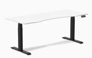 Desky Dual Ergo Edge Sit Stand Desk - White / 70.9 x 29.5 inches / Matte Black Desky Dual Ergo Edge Sit Stand Desk - White / 70.9 x 29.5 inches / Matte Black