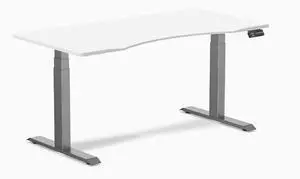 Desky Dual Ergo Edge Sit Stand Desk - White / 59.1 x 29.5 inches / Space Grey Desky Dual Ergo Edge Sit Stand Desk - White / 59.1 x 29.5 inches / Space Grey