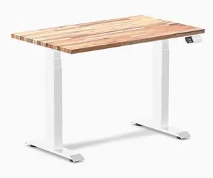 Desky Dual Mini Softwood Sit Stand Desk - Acacia / 40 x 24 inches / White Desky Dual Mini Softwood Sit Stand Desk - Acacia / 40 x 24 inches / White