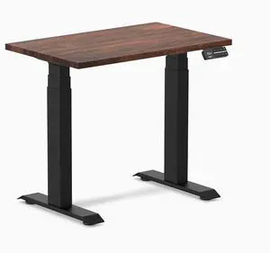 Desky Dual Mini Softwood Sit Stand Desk - American Rustic Pine / 32 x 20 inches / Matte Black