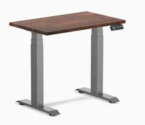 Desky Dual Mini Softwood Sit Stand Desk - American Rustic Pine / 32 x 20 inches / Space Grey