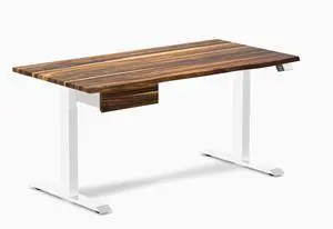 Desky Dual Hardwood Standing Desk With Drawer - Pheasantwood / 72 x 30 inches / White