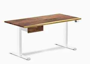 Desky Dual Hardwood Standing Desk With Drawer - Saman / 60 x 30 inches / White Desky Dual Hardwood Standing Desk With Drawer - Saman / 60 x 30 inches / White