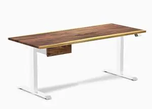 Desky Dual Hardwood Standing Desk With Drawer - Saman / 72 x 30 inches / White Desky Dual Hardwood Standing Desk With Drawer - Saman / 72 x 30 inches / White