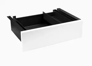 Desky Minimal Under Desk Drawer - White Laminate / Black