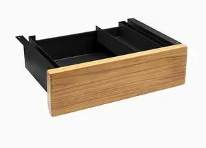 Desky Minimal Under Desk Drawer - Teak Hardwood / Black