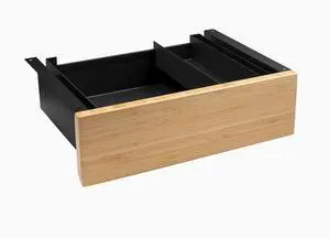 Desky Minimal Under Desk Drawer - Bamboo / Black