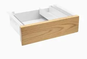 Desky Minimal Under Desk Drawer - White Oak Hardwood / White