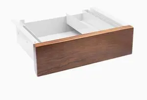 Desky Minimal Under Desk Drawer - Walnut Hardwood / White