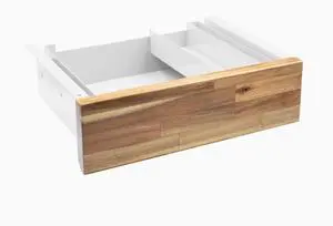Desky Minimal Under Desk Drawer - Acacia Softwood / White