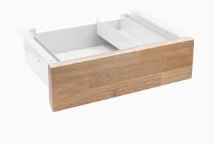 Desky Minimal Under Desk Drawer - Natural Rubberwood / White