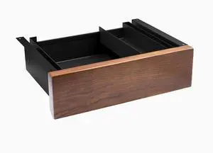 Desky Minimal Under Desk Drawer - Red Oak Hardwood / Space Grey