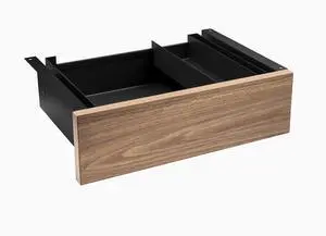 Desky Minimal Under Desk Drawer - Natural Walnut Laminate / Black