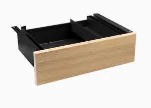 Desky Minimal Under Desk Drawer - Sublime Teak Laminate / Black