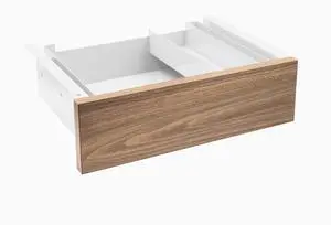 Desky Minimal Under Desk Drawer - Natural Walnut Laminate / White