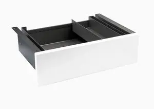 Desky Minimal Under Desk Drawer - White Laminate / Space Grey