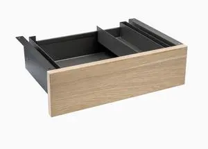 Desky Minimal Under Desk Drawer - Classic Oak Laminate / Space Grey