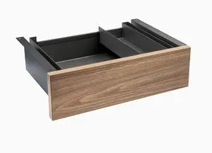 Desky Minimal Under Desk Drawer - Natural Walnut Laminate / Space Grey