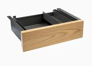Desky Minimal Under Desk Drawer - White Oak Hardwood / Space Grey