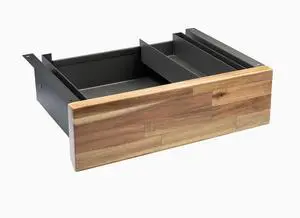 Desky Minimal Under Desk Drawer - Acacia Softwood / Space Grey