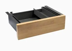 Desky Minimal Under Desk Drawer - Light Oak Rubberwood / Space Grey
