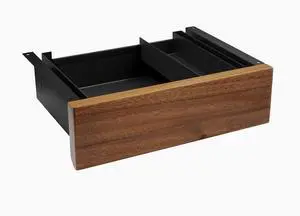 Desky Minimal Under Desk Drawer - Saman Hardwood / Black