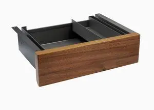 Desky Minimal Under Desk Drawer - Saman Hardwood / Space Grey