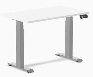 Desky Dual Mini Sit Stand Desk - White / 40 x 24 inches / Grey Desky Dual Mini Sit Stand Desk - White / 40 x 24 inches / Grey