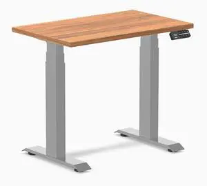 Desky Dual Mini Sit Stand Desk - Prime Oak / 32 x 20 inches / Grey Desky Dual Mini Sit Stand Desk - Prime Oak / 32 x 20 inches / Grey