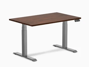 Desky Dual Rubberwood Sit Stand Desk - Red Walnut / 48 x 30 inches / Space Grey Desky Dual Rubberwood Sit Stand Desk - Red Walnut / 48 x 30 inches / Space Grey