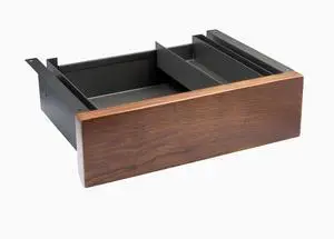 Desky Minimal Under Desk Drawer - Walnut Hardwood / Space Grey Desky Minimal Under Desk Drawer - Walnut Hardwood / Space Grey