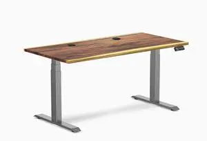Desky Dual Hardwood Sit Stand Desk - Saman / 60 x 30 inches with Grommets / Space Grey Desky Dual Hardwood Sit Stand Desk - Saman / 60 x 30 inches with Grommets / Space Grey