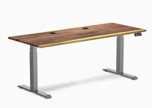 Desky Dual Hardwood Sit Stand Desk - Saman / 72 x 30 inches with Grommets / Space Grey Desky Dual Hardwood Sit Stand Desk - Saman / 72 x 30 inches with Grommets / Space Grey