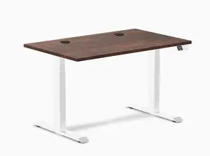 Desky Dual Softwood Sit Stand Desk - American Rustic Pine / 48 x 30 inches with Grommets / White Desky Dual Softwood Sit Stand Desk - American Rustic Pine / 48 x 30 inches with Grommets / White
