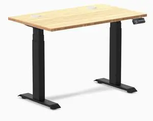 Desky Dual Mini Bamboo Sit Stand Desk - Bamboo / 40 x 24 inches with Grommets / Matte Black Desky Dual Mini Bamboo Sit Stand Desk - Bamboo / 40 x 24 inches with Grommets / Matte Black