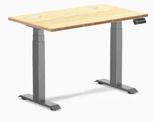 Desky Dual Mini Bamboo Sit Stand Desk - Bamboo / 40 x 24 inches with Grommets / Space Grey Desky Dual Mini Bamboo Sit Stand Desk - Bamboo / 40 x 24 inches with Grommets / Space Grey
