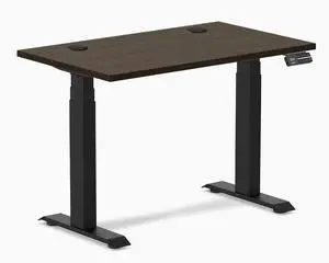 Desky Dual Mini Bamboo Sit Stand Desk - Dark Bamboo / 40 x 24 inches with Grommets / Matte Black Desky Dual Mini Bamboo Sit Stand Desk - Dark Bamboo / 40 x 24 inches with Grommets / Matte Black