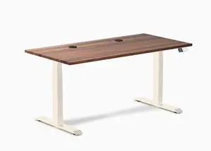 Desky Dual Hardwood Sit Stand Desk - Walnut / 60 x 30 inches with Grommets / Wheat Desky Dual Hardwood Sit Stand Desk - Walnut / 60 x 30 inches with Grommets / Wheat