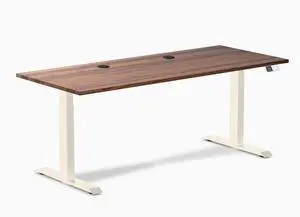 Desky Dual Hardwood Sit Stand Desk - Walnut / 72 x 30 inches with Grommets / Wheat Desky Dual Hardwood Sit Stand Desk - Walnut / 72 x 30 inches with Grommets / Wheat