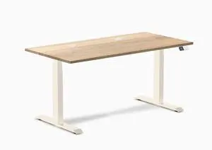 Desky Dual Hardwood Sit Stand Desk - White Ash / 60 x 30 inches with Grommets / Wheat Desky Dual Hardwood Sit Stand Desk - White Ash / 60 x 30 inches with Grommets / Wheat
