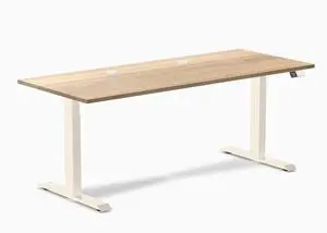 Desky Dual Hardwood Sit Stand Desk - White Ash / 72 x 30 inches with Grommets / Wheat Desky Dual Hardwood Sit Stand Desk - White Ash / 72 x 30 inches with Grommets / Wheat
