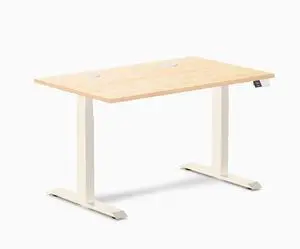 Desky Dual Hardwood Sit Stand Desk - Maple / 48 x 30 inches with Grommets / Wheat Desky Dual Hardwood Sit Stand Desk - Maple / 48 x 30 inches with Grommets / Wheat