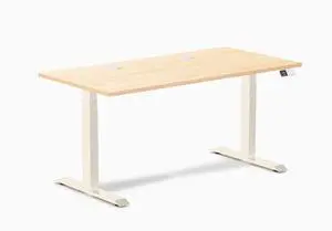 Desky Dual Hardwood Sit Stand Desk - Maple / 60 x 30 inches with Grommets / Wheat Desky Dual Hardwood Sit Stand Desk - Maple / 60 x 30 inches with Grommets / Wheat