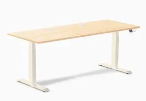 Desky Dual Hardwood Sit Stand Desk - Maple / 72 x 30 inches with Grommets / Wheat Desky Dual Hardwood Sit Stand Desk - Maple / 72 x 30 inches with Grommets / Wheat