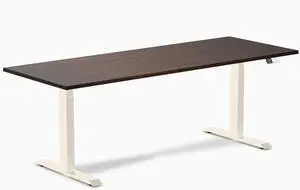 Desky Dual Rubberwood Sit Stand Desk - Dark Walnut / 80 x 30 inches / Wheat Desky Dual Rubberwood Sit Stand Desk - Dark Walnut / 80 x 30 inches / Wheat